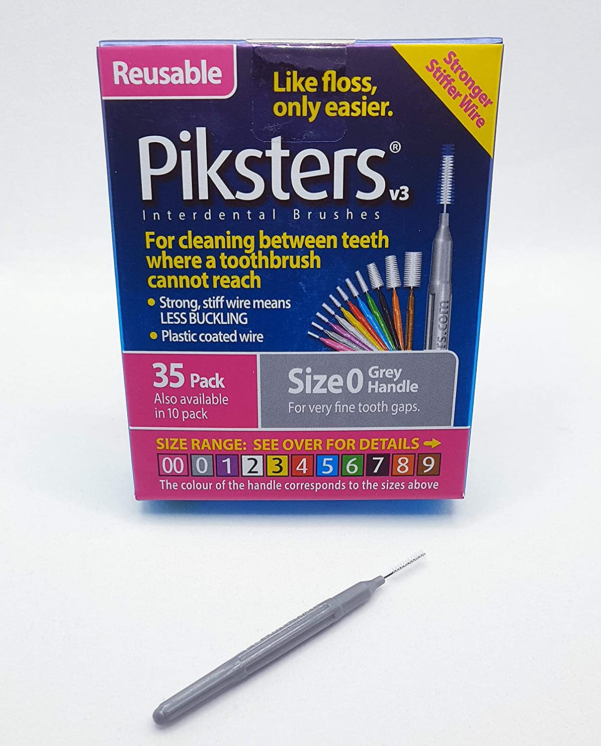 Piksters Interdental Brush 35Pk Sizes 00 to 6