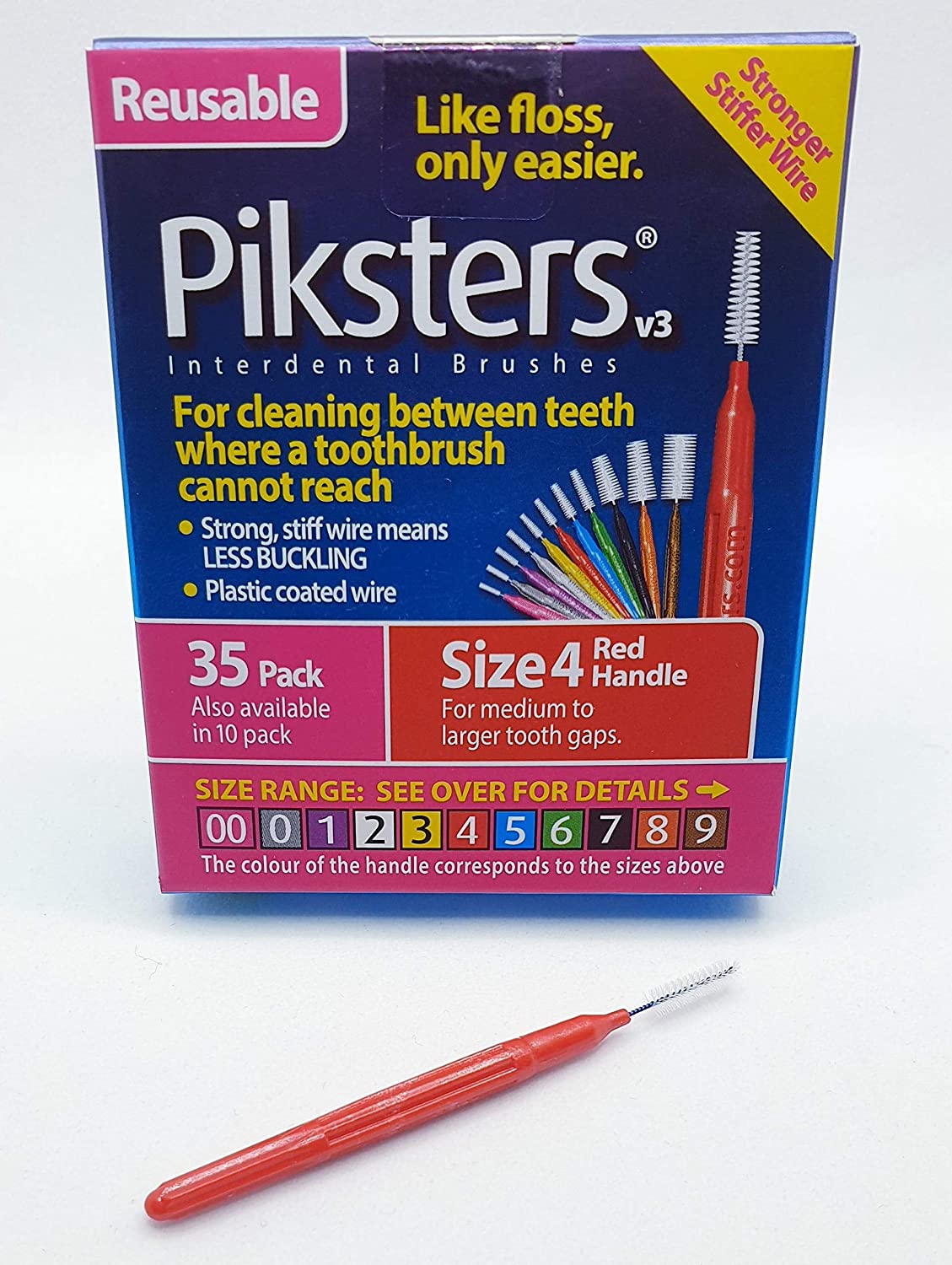 Piksters Interdental Brush 35Pk Sizes 00 to 6