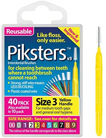 Piksters Interdental Brush 40PK Sizes 00 to 7