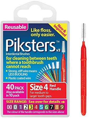 Piksters Interdental Brush 40PK Sizes 00 to 7